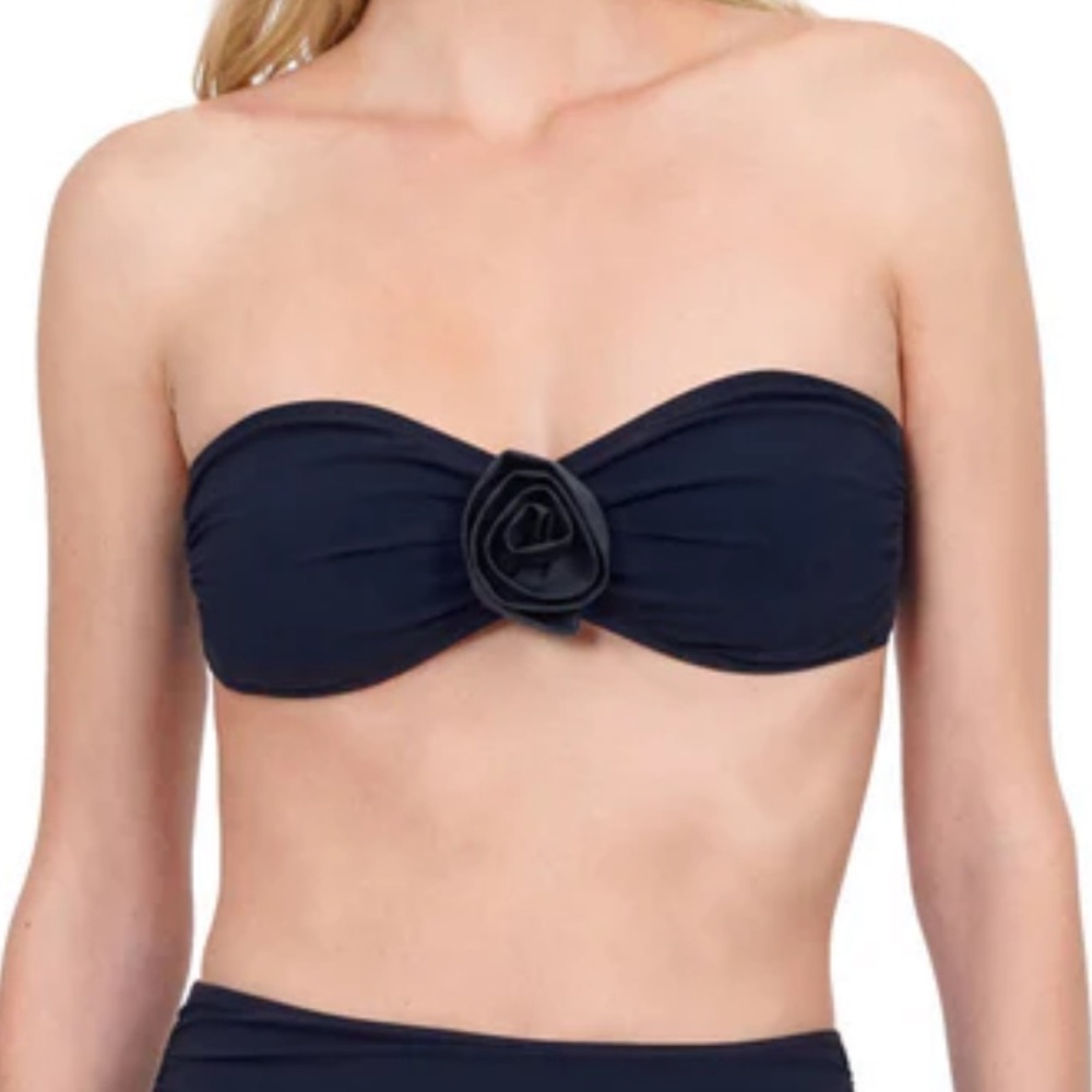 Gottex Black Bandeau Bikini Top with Removable Halter Tie